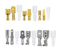 ZHGUIMING 100 unids/lote juego de conectores cables eléctricos 2,8/4,8/6,3mm conector Terminal engarzado hembra y macho latón dorado/altavoz coche plateado(2.8mm 200PCS,Silver)