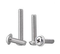 ZHGUIMING 5-50 Uds cabeza de botón brida con tornillo cuello arandela M1.4 M2 .5 M3 M4 M5 M6 M8 304 redondo hexagonal acero inoxidable(20mm,M5(dc11) X10pcs)