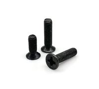 ZHGUIMING 50 Uds M1 .2 .4 .6 M2 .5 M3 M4 Mini reparación pequeña ordenador portátil teléfono juguetes Cruz Phillips tornillo de cabeza avellanada plana(Black carbon steel,6MM_M4)