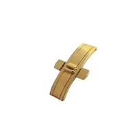 ZHGUIMING Accesorios for reloj, hebilla totalmente de acero, hebilla de mariposa de doble presión T41T91T97T035, hebilla de correa de acero, hebilla de conexión, cadena de reloj(1pcs gold,4mmx17mm)