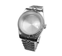 ZHGUIMING Caja de reloj de acero inoxidable Jubilee resistente al agua y a la moda con cristal de zafiro de 36 mm/39 mm for hombre, compatible con NH35, NH36, NH34(1,36mm case NH35 NH36)