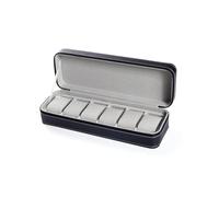 ZHGUIMING Caja de reloj de cuero portátil con 6/10/12 ranuras, buen organizador for reloj, caja de almacenamiento de joyería con cremallera, fácil de llevar, caja de reloj for hombre, nueva(6 Slots)