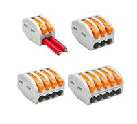 ZHGUIMING Compact quick plug-in terminal for cable connectors, 30/50/100 piece orange home wiring module paralleling device(KV222-215T,30PCS)