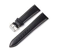 ZHGUIMING Correa de reloj de cuero con cera de aceite vintage, 18 mm, 19 mm, 20 mm, 21 mm y 22 mm, capa de cabeza universal, accesorios de correa de reloj de piel de vaca, hebilla de pasador(schwarz,1