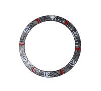 ZHGUIMING Inserto de Bisel de Reloj de 38mm de cerámica for Submariner Seiko Mods for GMT Fibra de Carbono Azul NH35 Accesorios de Reloj Caja Anillo Bisel(A1 Red)