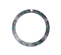 ZHGUIMING Inserto de Bisel de Reloj de 38mm de cerámica for Submariner Seiko Mods for GMT Fibra de Carbono Azul NH35 Accesorios de Reloj Caja Anillo Bisel(A2 Green)
