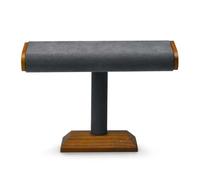 ZHGUIMING Soporte de madera for reloj, soporte de joyería en forma de T, expositor de pulsera de madera maciza negra, organizador de pendientes y anillo, soporte de reloj con barra en T de madera(SM08