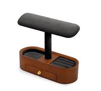 ZHGUIMING Soporte de madera for reloj, soporte de joyería en forma de T, expositor de pulsera de madera maciza negra, organizador de pendientes y anillo, soporte de reloj con barra en T de madera(SM21