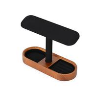 ZHGUIMING Soporte de madera for reloj, soporte de joyería en forma de T, expositor de pulsera de madera maciza negra, organizador de pendientes y anillo, soporte de reloj con barra en T de madera(SM21