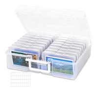 ZHHGOO Caja de Almacenamiento para Fotos,16 Cajas para Fotos Transparentes,Caja de Almacenaje Fotos con Una Etiqueta Adhesiva,Organizador de Plástico para Organizar Fotografías,Sellos,Joyas,Semillas