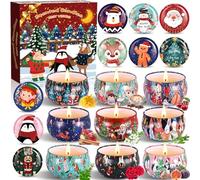 ZHHGOO Juego De Regalo De Velas Perfumadas Navideñas, 9 Piezas Vela Aromática Regalo de Velas de Soja de Aromaterapia Cera de Soja Natural Vela para Boda Navidad Cumpleaños Día de San Valentín