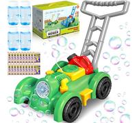 ZHHGOO Maquina Pompas Jabon, Cortacesped Juguete Burbujas Jardin, Maquina Burbujas Automatico, Juguetes Exterior para Niños Verano Fiesta, Regalos para Nayores de 3 4 5 Años (Verde)