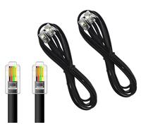 ZHHSUNY 2 cables RJ9 líneas telefónicas 4P4C, también llamados líneas telefónicas RJ10 o RJ22, 4P4C macho a macho para datos y voz (3,3FT(1 m))