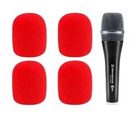 ZHHSUNY 4 piezas E835 Micrófono Foam Cover Accesorios de parabrisas Compatible para Sennheiser E965 E835S E835 E935 E945 E845-S E845 Micrófono Reemplazo Mic Foam Cover (rojo)
