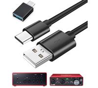 ZHHSUNY 6.6FT - Cable tipo C, compatible con Focusrite Scarlett Solo (3ª generación) Scarlett 2i2 (3ª generación), interfaz de audio USB, con adaptador USB C macho a USB hembra