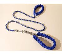 ZHHSUNY Cadena de perro de metal,con mango de cuerda blanda,Cadena de perro antirotura,Adecuado para collares de cuerda de tracción de metal para perros de tamaño mediano y grande (azul, L)