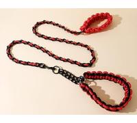 ZHHSUNY Cadena de perro de metal,con mango de cuerda blanda,Cadena de perro antirotura,Adecuado para collares de cuerda de tracción de metal para perros de tamaño mediano y grande (rojo, M)