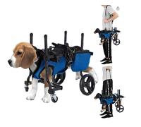 ZHHSUNY Carro para Perro Silla de Ruedas para Perro de 4 Ruedas,Asistente de Caminar para Perros Discapacitados para Ejercicio de Piernas, Carro para Perros con Tirantes para Los Hombros(Azul)