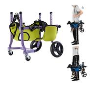 ZHHSUNY Carro para Perro Silla de Ruedas para Perro de 4 Ruedas,Asistente de Caminar para Perros Discapacitados para Ejercicio de Piernas, Carro para Perros con Tirantes para Los Hombros(Verde)