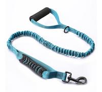 ZHHSUNY Correa táctica de entrenamiento para perros con 2 asas de control, correas de nailon con costuras reflectantes elásticas a prueba de explosiones (azul)