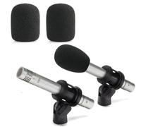 ZHHSUNY Funda de espuma de micrófono de 2 piezas, compatible con Samson C02 Behringer C-2 micrófono de condensador de lápiz, filtro pop, funda de parabrisas de espuma para streaming, podcast, evita