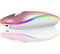 ZHHSUNY Rechargeale&Noiseless - Ratón inalámbrico de 2,4 G, para laptop, PC, Mac, etc. (rosa)