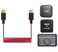 ZHHSUNY USB C a USB C Cable de Micrófono, Compatible DJI Mic Mini Mic 2, Compatible Rode Wireless Pro Wireless Go 2, Cable de conexión de audio en espiral, para i-Phone 15 16, ordenadores portátiles