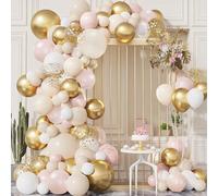 Zhiaek 103 Piezas Arco para Globos de Cumpleaños Rosa y Beige Globos Helio Boda Bautizo Niña Fiesta Baloes para Baby Shower Compromiso Cumpleaños Fiesta Boda Bohemia