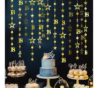 Zhiaek 39 Pies Decoracion Cumpleaños 18 Años Oro Guirnalda de Papel
