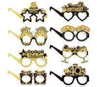Zhiaek 8 Piezas Papel Gafas para Fiesta de Cumpleaños 40 Photocall Cumpleaños 40 Años Gafas de sol Accesorio Divertido Decoración Happy Birthday