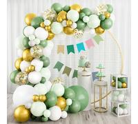 Zhiaek Kit Arco Globos 100pcs Guirnalda de Globos para Cumpleaños Fiesta Baby Shower Bodas Bautizo Decoración (Verde)