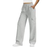 Zhiaek Pantalon Chandal Mujer con Bolsillos Pantalon Deporte Mujer Largo Pantalones Jogger Cintura Elástico para Yoga Jogger Fitness Casual Correr Gimnasio Gris L
