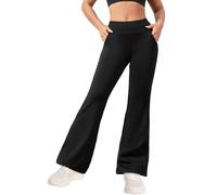 Zhiaek Pantalon Yoga Mujer con Bolsillos Pantalones Campana Mujer Elasticos Leggins Deportivos Cintura Alta para Pilates Ejercicio Danza Fitness Trabajo Casuales Chándal