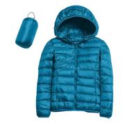 ZHIAN Chaqueta De Invierno Ligera Y Plegable For Mujer, Chaqueta Acolchada Corta Y Cálida For Abrigo Térmico Duradero(Dark blue,M)