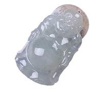 ZHIBO Colgante de jade birmano para hombre y mujer, tipo hielo, collar de Buda Maitreya, piedra, jade, jade, Piedra, jade, jade, jade