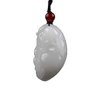 ZHIBO Collar con colgante de Buda Maitreya de jade afgano natural para mujer, Piedra, Jade, jade, jade