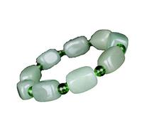 ZHIBO Pulsera de calabaza tallada a mano con cuentas de jade dorado de jade de color verde hetiano natural de Xinjiang Hetian, Piedra