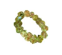 ZHIBO Pulsera de cristal natural con cuentas de cuarzo citrino de 18 x 12 mm AAA, Piedra