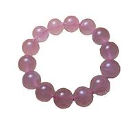 ZHIBO Pulsera de cuarzo rosa natural de Madagascar con cuentas de cristal AAA de 16 mm, Piedra