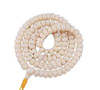 ZHIBO Pulsera de rosario de cuentas Bodhi de jade blanco natural para hombre y mujer, Piedra