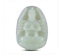 ZHIBO Xinjiang Hetian Yu Thousand Hand Guanyin - Collar con colgante para hombre, Piedra