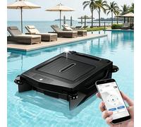 ZHIGUANYUN Nuevo Modelo 2026 de Robot Skimmer Solar para Piscinas: Control por App y Mando a Distancia; Robot Limpiador de Piscinas con Doble Modo de Carga. Black