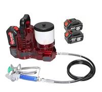 ZHIGUANYUN Pistola pulverizadora de Pintura inalámbrica, Pistola pulverizadora de Disparo rápido con Manguera Ajustable de 178 cm para un Alcance Total y Alto de 360° Red-TwoBatteries