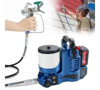 ZHIGUANYUN Pistola pulverizadora de Pintura inalámbrica, Pistola pulverizadora de Disparo rápido con Manguera Ajustable de 178 cm para un Alcance Total y Alto de 360° Blue-TwoBatteries