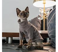 ZHIHAN Ropa para Gatos Sphinx Camisa cálida con Fondo, Resistente a la Suciedad y anticaídas, Gris, L-