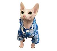 ZHIHAN Sphinx Cat Clothes Traje de protección Solar para Gatos sin Pelo con Capucha cárdigan de Verano, Color 4, M