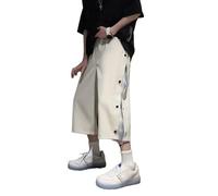 ZHIHUASMTBX Pantalones Holgados de Seda Helada para Hombre, Deportivos de Verano, Playa Casual, Pierna Recta, Largo hasta el Tobillo, de Marca Moderna y Ligeros,Apricot,4XL