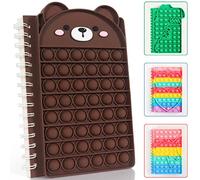 ZHIHUI Pop It Notebook Fidget Toy Juguete Silicona Push Bubbles Notebook Sensory Squeeze, A5 espiral Bloc de notas, portátil Pop Fidget Toy It Relieve Stress para la escuela oficina