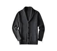 ZHILI Suéter de Cuello de Chal para Hombres suéter Grueso para el Ocio y el Autocultivo_Dark Grey_XXXX-Large