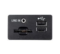 ZHINUAN Receptáculo USB for reproductor de audio, Compatible for Ford, Edge, Kuga, Taurus, S-Max, Transit, EM2T-14F014-AB, EM2T14F014AB, reparación de automóviles, negro mate. Centro de carga USB para